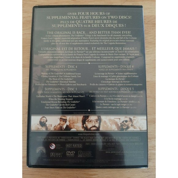 The Godfather The Coppola Restoration DVD Box Set Widescreen English French - Picture 6 of 8